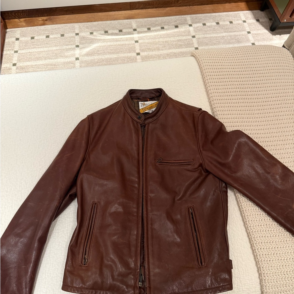 SCHOTT NYC X BALL AND BUCK LEATHER JACKET